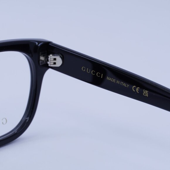 Gucci GG1796O 001 Eyeglasses Shiny Black 52mm Square Frame - Picture 7 of 10